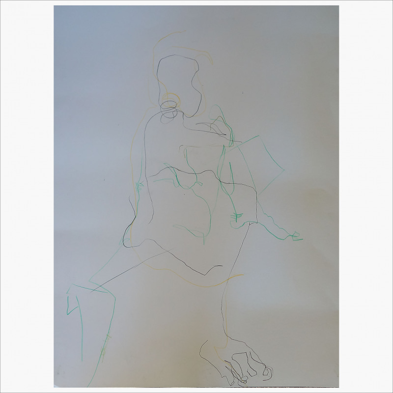 No Looking Drawing of Model