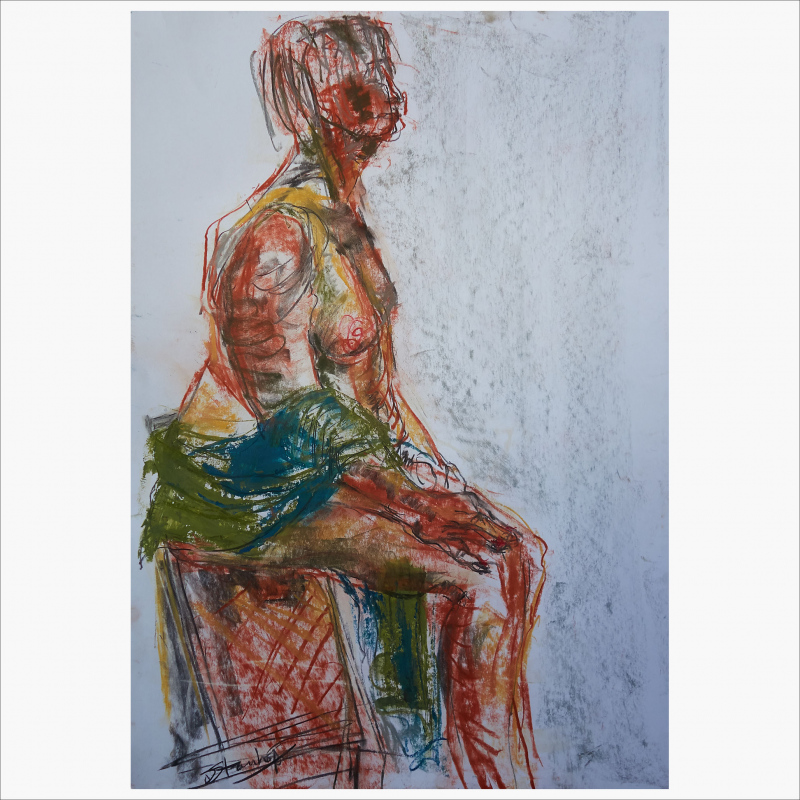 Sitting Model With Shawl
