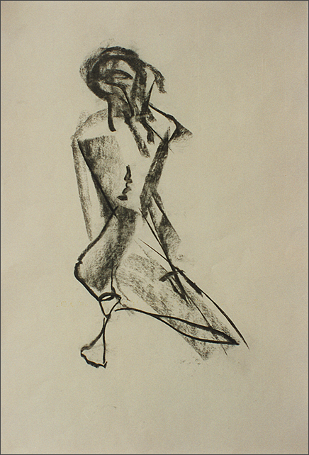 Drawing-Mona Kneeling